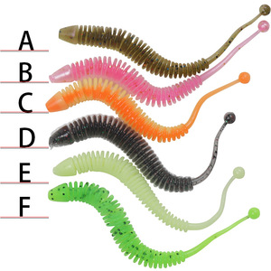 Señuelo Suave Cola de Ardilla 8cm, Paquete de 6, para Pesca de Lubina en Agua Salada, Material PVC - Product Image 2