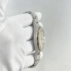 Montre de luxe pour homme en acier inoxydable, entièrement sertie de moissanite VVS de haute qualité, mécanique, vente en gros, personnalisable pour les grandes quantités - Product Image 2