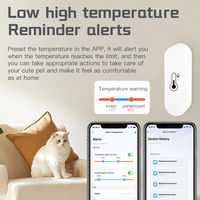 Sensor Inteligente de Temperatura y Humedad WiFi Tuya, con Batería, Monitoreo por Aplicación, Compatible con Control por Voz de Alexa y Google Home