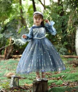 Nouvelle robe de princesse à manches longues pour filles, costume de la Reine des neiges, robe d'anniversaire Elsa - Product Image 2