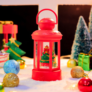 Adornos creativos para el escritorio, regalos de Navidad, faroles de viento hexagonales iluminados de Papá Noel, ambiente festivo - Product Image 4