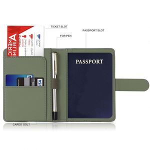 Passport <b>Wallet</b> Travel Accessories Faux RFID Blocking PU Leather OEM Brand Upgrade Version Covers Holder Logo <b>Cheap</b> - Product Image 2