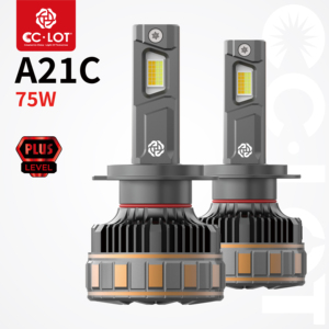 Kit Fari <span class=keywords><strong>LED</strong></span> A21C con Driver Esterno H1 <span class=keywords><strong>H7</strong></span> H11 9005, 75W 8000LM, Sistema PTC, 4 Tubi di Calore, Controllo APP, 3 Colori, Luce Auto - Product Image 1