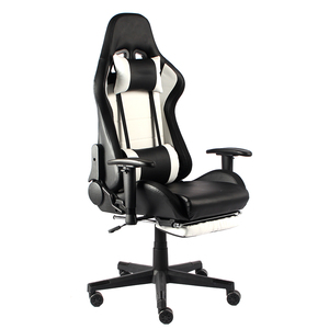Youge-<span class=keywords><strong>Silla</strong></span> giratoria para juegos de ordenador, asiento de cuero blanco, reclinable - Product Image 3