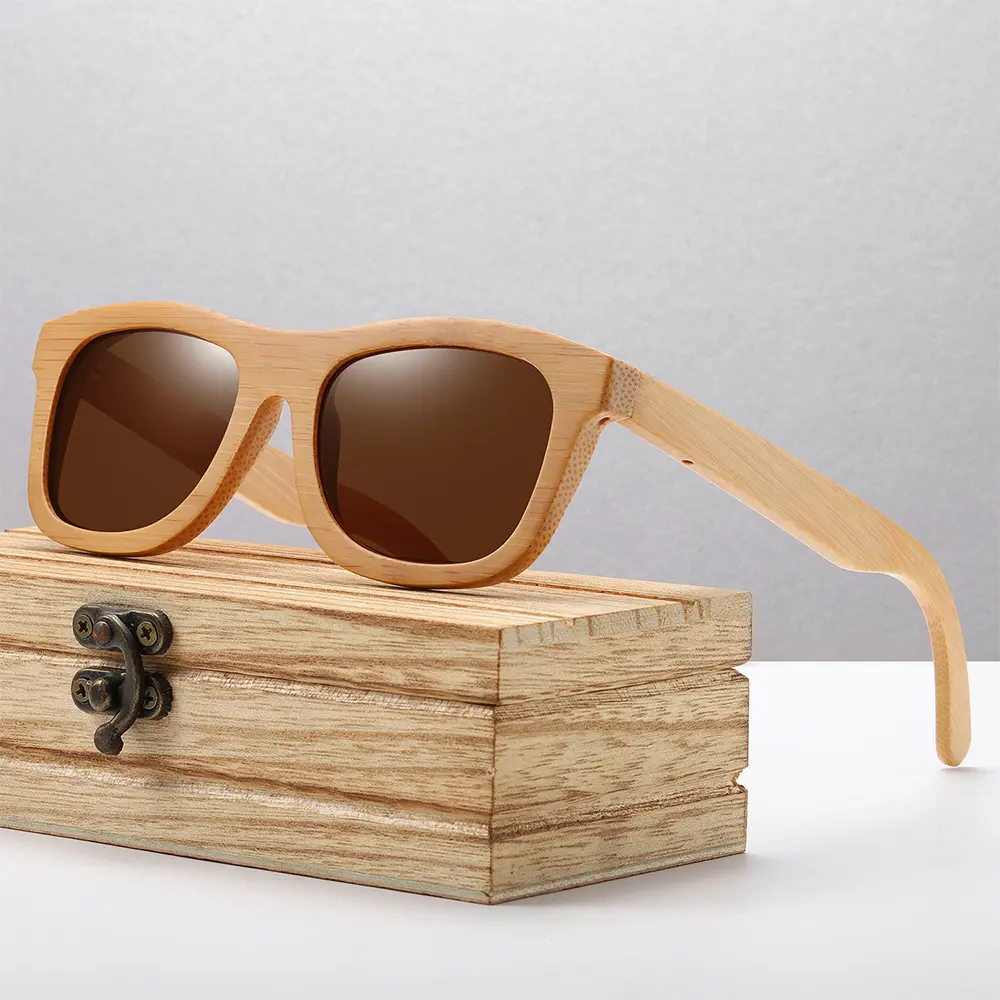 Wholesale hand made wood bamboo sunglasses polarized ce funky sunglasses polarized