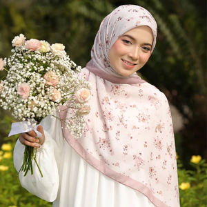 Firmato Premium in cotone Voile Tudung Bawal alla moda quadrato Hijab Muslim donne ragazze digitali stampate bandane etniche - Product Image 2