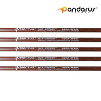 Flèches en carbone mélangé camouflage bois PANDARUS Archery 6,2 mm ID, plumes de dinde brunes pour tir à l'arc traditionnel et recurve.