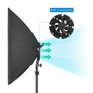 Kit d'éclairage vidéo et photographique professionnel avec parapluie réflecteur et fond vert pour studio photo - Product Image 4