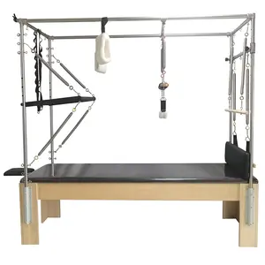 Yoga Fitness Equipment Maple Wood Combination Cadillac Table Pilates Reformer Bed With Full Trapeze