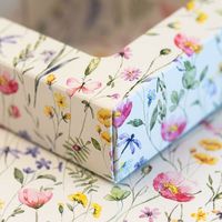 Boîte alimentaire pop-up en papier kraft biodégradable et écologique à motif de fleurs sauvages, pour la restauration à emporter et l'emballage de la restauration rapide