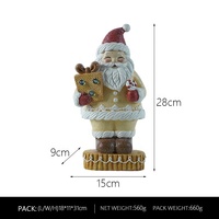 Figurine de canard en résine avec lumière LED, fournitures de décoration de Noël, ornements de fête, cadeaux de Noël