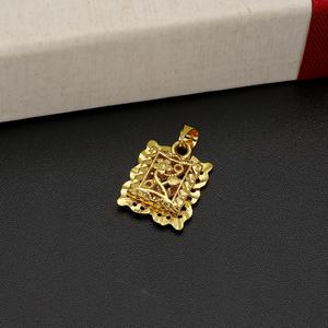 Jxx Joyería Más Vendida para Mujeres y Niños, Colgante de Latón Chapado en Oro de 24k con Circonita Cuadrada - Product Image 4