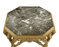 Canapé de table basse doré Royal Design marbre octogonal de luxe avec jambe basse construction en bois massif table d'appoint de style traditionnel