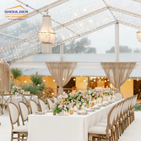 Tentes de fête de luxe tente de banquet d'événement de 150 places tentes de mariage supérieures transparentes imperméables d'extérieur avec le mur de verre de lucarne