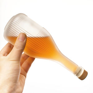 Botella de Vidrio Redonda Vacía de 100ml, 250ml, 375ml, 500ml para Ginebra, <span class=keywords><strong>Vodka</strong></span>, Tequila y Licores, con Tapa de Madera, Ecológica, Venta al Por Mayor - Product Image 6