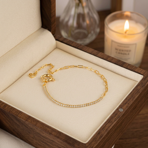Pulsera de tenis de diamantes cultivados en laboratorio personalizados, corte redondo, cadena de oro tipo clip, joyería fina, clásica, elegante, solitario, para mujer - Product Image 5