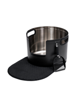 Kit de litière pour chat en acier inoxydable 304, bac rond à parois hautes avec pelle et tapis anti-éclaboussures, contrôle des odeurs, sans poussière, facile à nettoyer