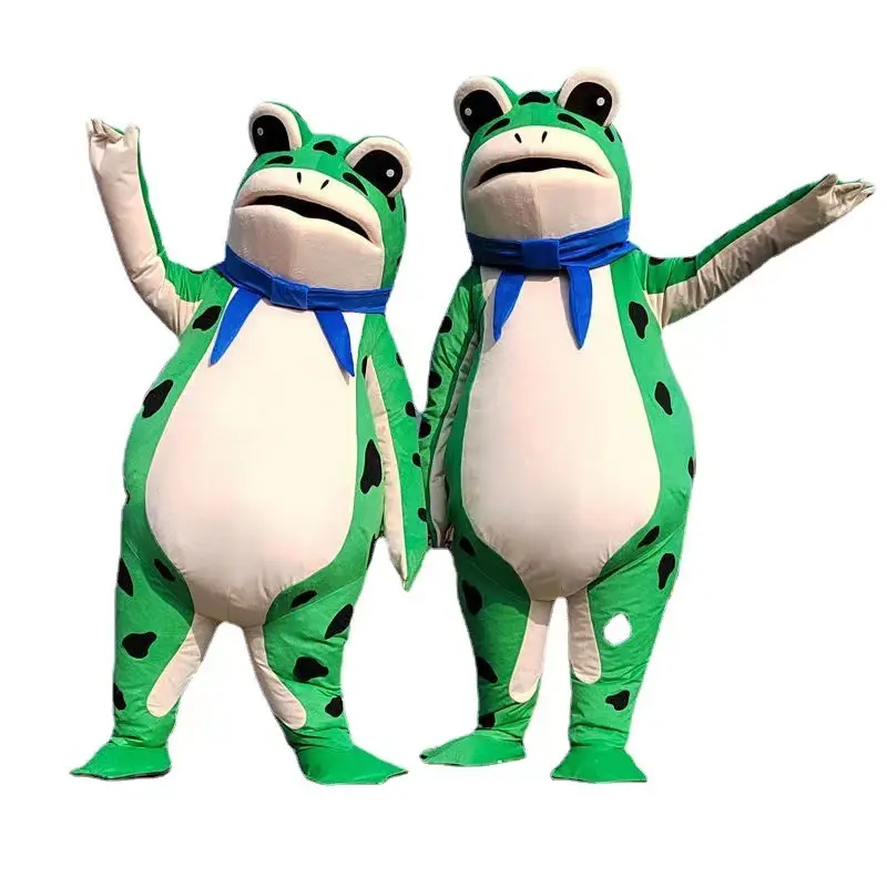 2023 vente chaude dessin animé gonflable grenouille poupée Costume Halloween drôle Performance Costume grenouille costume