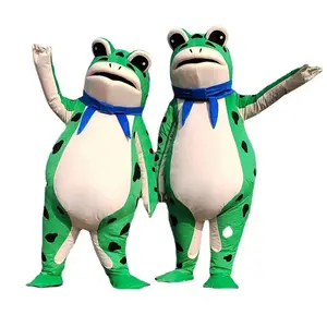 2023 Hot Selling Cartoon Inflatable Frog Doll Costume Halloween Funny Performance Costume frog costume