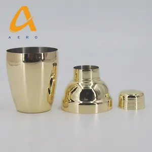 Custom 180ML 300ML Metal Bar Tool Mixer Bottle Cobbler Shaker Mini Gold Stainless Steel Cocktail Shakers