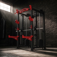 REYK Commercial Power Cage Multi-functional Smith Machine Équipement de musculation pour salle de sport avec système de poulies doublement réglable