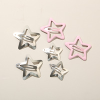 Nouvelles épingles à cheveux solides à sequins et étoiles pour filles, pinces à cheveux en alliage métallique en forme d'étoiles, accessoires pour cheveux de bébés et enfants