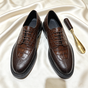 Chaussures Derby Homme Luxe à Motif Crocodile et Semelle Épaisse - Chaussures Habillées Formelles en Cuir Exotique Haut <span class=keywords><strong>de</strong></span> Gamme Italien 2026 Nouveauté - Product Image 3