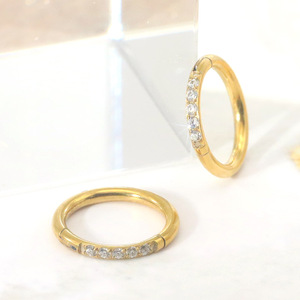 <b>Titanium</b> Steel Zircon Nose <b>Ring</b> Channel Setting Silver Gold Rose Gold Body Piercing Jewelry Gift - Product Image 4
