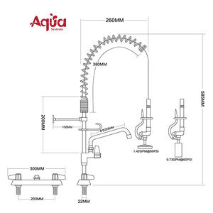 Robinet de cuisine industriel pour restaurant, robinet de pré-évier commercial, mini-évier avec pulvérisateur, lave-vaisselle avec bec ajouré de 8 pouces - Product Image 2