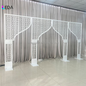 Modern Vintage Carved Pattern Arch Door Detachable White Iron Wedding <b>Backdrop</b> Decoration New Arrival - Product Image 2