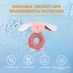 Nouveau design jouet éducatif sensoriel pour nouveau-né bébé lit cloche bébé <span class=keywords><strong>hochet</strong></span> en peluche jouet <span class=keywords><strong>lapin</strong></span> rose animaux en peluche jouets - Product Image 4