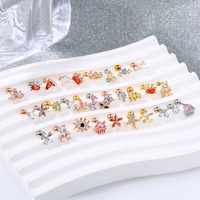 Topash – boucles d'oreilles en acier inoxydable avec Zircon transparent, anneaux de Cartilage helix daith tragus, clous d'oreilles, bijoux de Piercing pour le corps