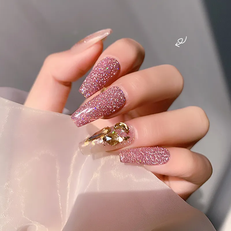 2023 New Reflective Sequins Gel Super Flash Amber Broken Diamond Glue Dream New Color Japanese Canned Nail Polish Glue