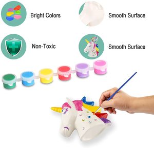 Ensemble de <span class=keywords><strong>peinture</strong></span> pour enfants, porte-stylo en <span class=keywords><strong>céramique</strong></span> de licorne, artisanat créatif, outil de bricolage, offre spéciale, - Product Image 5