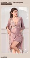Robe de nuit sexy pour femme en dentelle unie transparente, décolleté plongeant, longueur genou, bretelles spaghetti, dos ouvert croisé, pour l'été et l'automne