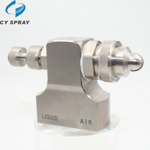 <span class=keywords><strong>CYCO</strong></span> D-Serie 1/4-Zoll Luftzerstäubungsdüse aus Edelstahl mit Flachstrahlmuster und Feinnebel-Zerstäuber mit Einstellbarem Nadelventil - Product Image 1