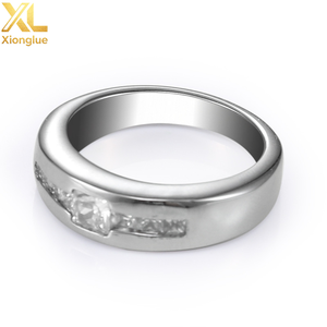 Stainless Steel Unisex <b>Rings</b> Inlaid Classic Luxury <b>Gold</b> Channel <b>Set</b> Wedding Engagement Party Gifts Wedding Bands - Product Image 4