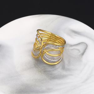 Anillo de Boda Jxx al por Mayor en Tono Oro 24K, Joyería Clásica de Latón Dorado para Mujeres y Hombres - Product Image 3