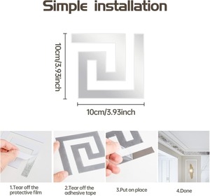 10 miếng dán tường gương acrylic-Thiết kế Mê Cung hiện đại, trang trí tự dính - Product Image 2