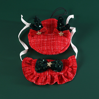 Ensemble de bavoirs et chapeaux de Noël en coton écologique pour animaux de compagnie – Accessoires festifs adorables pour chats et chiens (vente en gros)