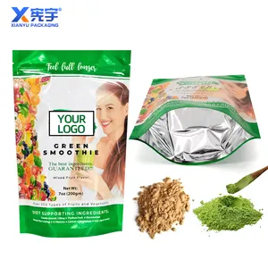 XianYu Custom You Logo Food Mylar Bags With Windows Aluminized Foil Smell Proof Plastic Packaging Bags With Zipper