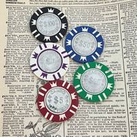 Jeu de jetons de casino OEM ODM Vegas, lot de 5 jetons de jeu en plastique et en métal, jetons utilisables fabriqués en Chine