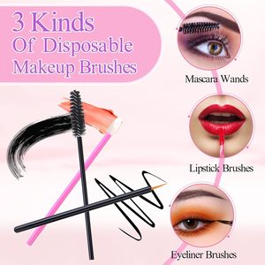 Kit de 308 applicateurs de maquillage jetables : tampons triangulaires, brosses à mascara et pinceaux <span class=keywords><strong>lèvres</strong></span>/eye-liner <span class=keywords><strong>pour</strong></span> maquilleurs professionnels et usage des cils - Product Image 5