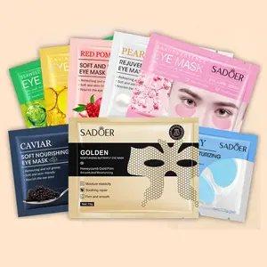 Private Label Oem Eye Pads Gel Colágeno Hidrogel Máscara Sob Rosa Gel Gold Eye Patches Glitter