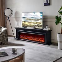 Meuble TV avec foyer électrique, style français personnalisé, cheminée décorative avec chauffage, insert de flamme simulée pour usage domestique