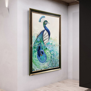 Bán buôn Peacock handmade sơn dầu Phúc Kiến hiện đại Trừu Tượng nghệ thuật Pop trang trí nội thất Peacock vẽ hình ảnh - Product Image 4