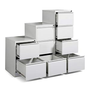 Armoires à tiroirs en acier blanc de qualité industrielle - Unités de stockage empilables haute capacité <span class=keywords><strong>pour</strong></span> entrepôt et bureau - Product Image 2