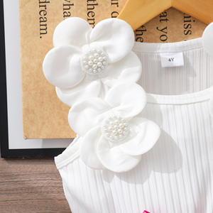 Robe d'été 2026 pour filles, avec perles, fleurs et nœuds en maille, pour enfants de 4 à 7 ans - Product Image 3
