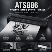 ATS886 Portable Mini A4 Wi-fi Sans Fil Pochoir Thermique Imprimante Machine De Transfert De Tatouage