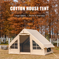 Tente de camping gonflable en coton imperméable à grande capacité, portable et très vendue, avec poteaux pneumatiques et toile murale extérieure pour une installation facile